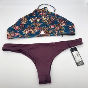 New with Tags Tavik+ Plum Floral Bikini - Size L